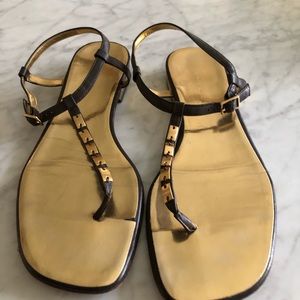 Banana Republic Brown and Gold Sandals